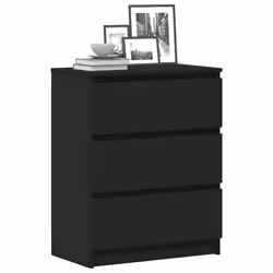 vidaXL Credenza Nera 60x35x76 cm in Legno Multistrato - Vista aggiuntiva 3