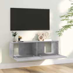 vidaXL Mobile Porta TV Grigio Cemento 100x30x30cm in Legno Multistrato - Vista aggiuntiva 3