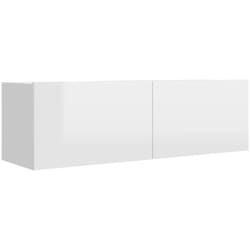 Mobile Porta TV Bianco Lucido 100x30x30 cm in Legno Multistrato vidaXL