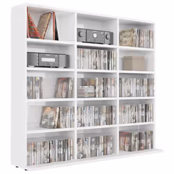 vidaXL Mobile Porta CD Bianco Lucido 100x23x89,5 cm Legno Multistrato - Vista aggiuntiva 3