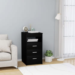 Vidaxl - Cassettiera Nera 40x50x76 cm in Legno Multistrato 6522