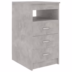 vidaXL Cassettiera Grigio Cemento 40x50x76 cm in Legno Multistrato - Vista aggiuntiva 2
