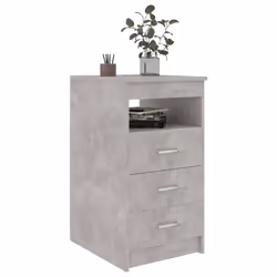 vidaXL Cassettiera Grigio Cemento 40x50x76 cm in Legno Multistrato - Vista aggiuntiva 3