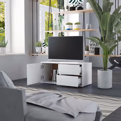 vidaXL Mobile Porta TV Bianco 80x34x36 cm in Legno Multistrato - Vista aggiuntiva 3