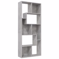 vidaXL Libreria Grigio Cemento 67x24x161 cm in Legno Multistrato - Vista aggiuntiva 2