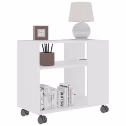 vidaXL Tavolino da Salotto Bianco 70x35x55 cm in Legno Multistrato - Vista aggiuntiva 3