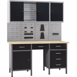 Questo set è la combinazione tra 1 banco da lavoro, 4 pannelli a parete e 2 pensili, che costituiranno una pratica soluzione ...