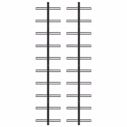 Portavini da Parete per 20 Bottiglie 2 pz Nero in Metallocod mxl 73104 - Vista aggiuntiva 2