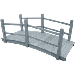 Ponte da Giardino Grigio 140x60x56cm in Legno Massello di Abete Vidaxl 96595