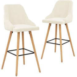 Vidaxl - Sedie da Bar 2 pz Crema in Velluto 78270