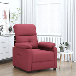 vidaXL Poltrona Reclinabile in Tessuto Rosso Vino