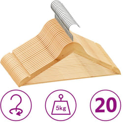 Vidaxl - Set Appendiabiti 20 pz Antiscivolo in Legno Duro 92534