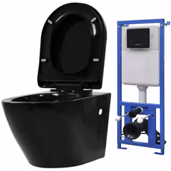 WC: Colore: Nero Materiale: Ceramica, plastica Dimensioni: 36 x 48 x 41,5 cm (L x P x A) Con funzione a chiusura ammortizzata ...