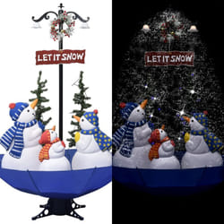 Vidaxl - Albero di Natale, Albero effetto Realistico con Nevicata e Base ad Ombrello Blu 170 cm pvc