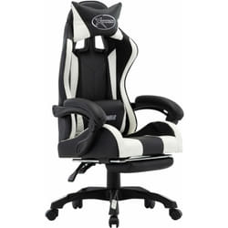 Vidaxl - Sedia da Gaming con Poggiapiedi Bianca e Nera in Similpelle