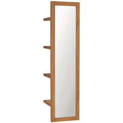 Vidaxl - Specchio da Parete con Mensole 30x30x120 cm in Massello di Teak 31325