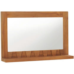 Vidaxl - Specchio da Parete con Mensola 60x12x40 cm in Massello di Teak 68024