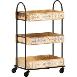 Carrello da Cucina a 3 Livelli 46x30x76 cm in Massello di Mango Vidaxl 8542
