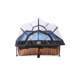 EXIT Wood pool 220x150x65cm with dome and filter pump - brown Piscina con bordi Piscina rettangolare 1800 L Grigio - Vista aggiuntiva 4