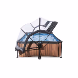 EXIT Wood pool 220x150x65cm with dome and filter pump - brown Piscina con bordi Piscina rettangolare 1800 L Grigio - Vista aggiuntiva 5