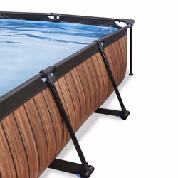 EXIT Wood pool 220x150x65cm with dome and filter pump - brown Piscina con bordi Piscina rettangolare 1800 L Grigio - Vista aggiuntiva 6