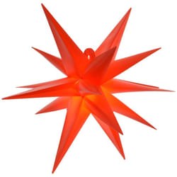 EDM - Pendente natalizio a forma di stella, colore rosso, con Led, decorazione natalizia -40 cm