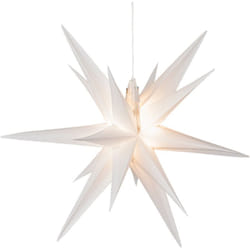 EDM - Pendente natalizio a forma di stella, colore bianco, con Led, decorazione natalizia -40 cm
