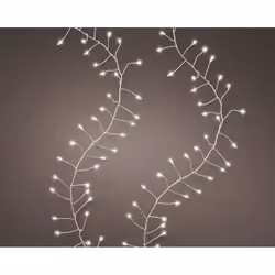 Micro ghirlanda led compatta scintillante, lampeggiante, 480 led, bianco caldo, 220v 3,6w, per esterni, 8 funzioni, cavo meta ...