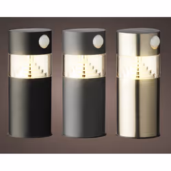 Paletto solare metal; Dimensioni 7,6 x 18 centimetri; Luci LED alimetate da pannello solare posto sulla parte superiore del p ...