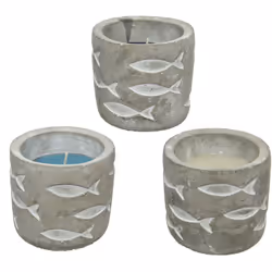 Candela cera alla citronella con vaso in cemento da esterno Descrizione: Candela cera alla citronetta con vasetto in cemento; ...