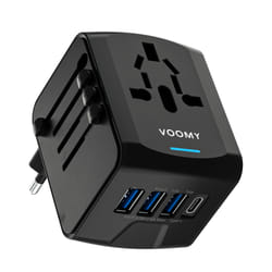 Voomy Travel Y20 adattatore per presa di corrente Universale Nero