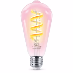Philips Lampadina trasparente a filamento 40 W ST64 E27, Lampadina intelligente, Wi-Fi/Bluetooth, Trasparente, 802.11b, 802.1 ...