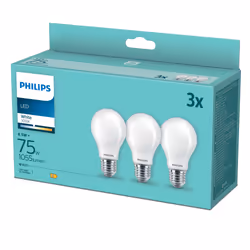 Philips Lampadina smerigliata a filamento 75 W A60 E27 x3 - Vista aggiuntiva 2