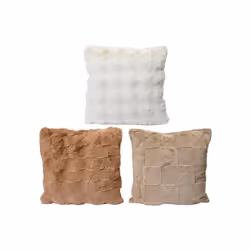 Cuscino quadrato 45x45 cm in pelo assortito Aggiungi un tocco di eleganza giocosa al tuo spazio con questo grazioso cuscino, ...