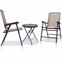 Questo set da bistrot in 3 pezzi attirerà lo sguardo nel vostro giardino, sul balcone o patio e sarà di grande aiuto per il v ...