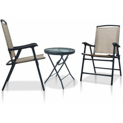 Set da Bistrot 3 pz Grigio Talpa in Acciaio Vidaxl 6067