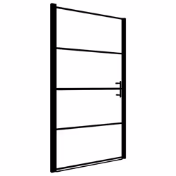 vidaXL Porta per Doccia in Vetro Temperato 100x178 cm Nera - Vista aggiuntiva 2