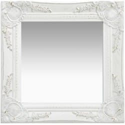 Specchio da Parete Stile Barocco 40x40 cm Bianco Vidaxl 24166