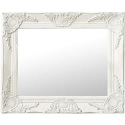 Specchio da Parete Stile Barocco 50x40 cm Bianco