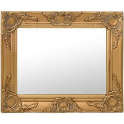 Specchio da Parete Stile Barocco 50x40 cm Oro