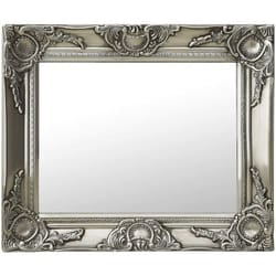 Specchio da Parete Stile Barocco 50x40 cm Argento vidaXL 27163