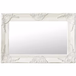 Questo specchio da parete dal design accattivante con una cornice decorata creerà un'atmosfera classica nel vostro camerino.  ...