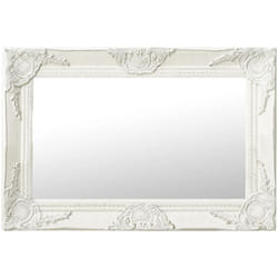 Specchio da Parete design anticato Stile Barocco cornice ornamentale 60 x 40 cm vari colori colore : bianco