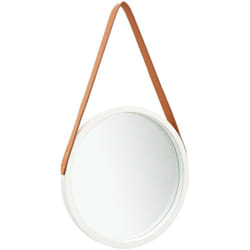 Specchio da Parete con Cinghia 40 cm Bianco Vidaxl 13049