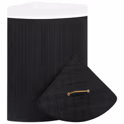 VidaXL 320762 porta biancheria Bamboo, Intrecciato Nero - Vista aggiuntiva 3