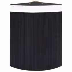 VidaXL 320762 porta biancheria Bamboo, Intrecciato Nero - Vista aggiuntiva 4