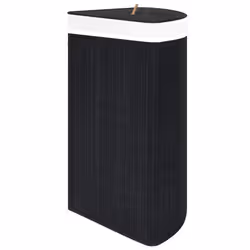 VidaXL 320762 porta biancheria Bamboo, Intrecciato Nero - Vista aggiuntiva 5