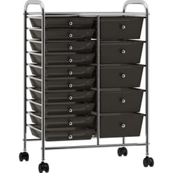 Carrello Portaoggetti xxl con 15 Cassetti Nero in Plastica Vidaxl 33021