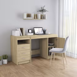 vidaXL Scrivania Rovere Sonoma 140x50x76 cm in Truciolato - Vista aggiuntiva 3