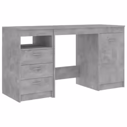 vidaXL Scrivania Grigio Cemento 140x50x76 cm in Truciolato - Vista aggiuntiva 2